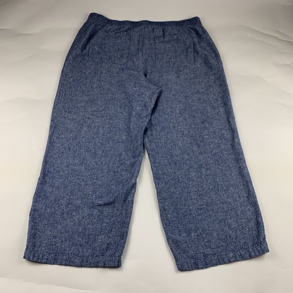 Old Navy Blue Chambray Linen Blend High Rise Wide Leg Lounge Pant XL - Picture 7 of 8